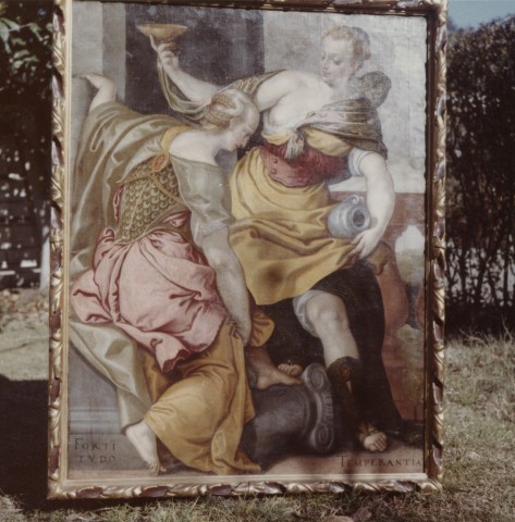 Anonimo — Caliari Paolo (Veronese) - scuola - sec. XVI/ XVII - Fortezza e Temperanza — insieme